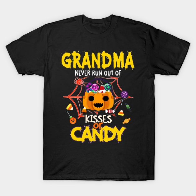 Grandma Never Runs Out Of Kisses Or Candy Halloween T-Shirt by adrinalanmaji